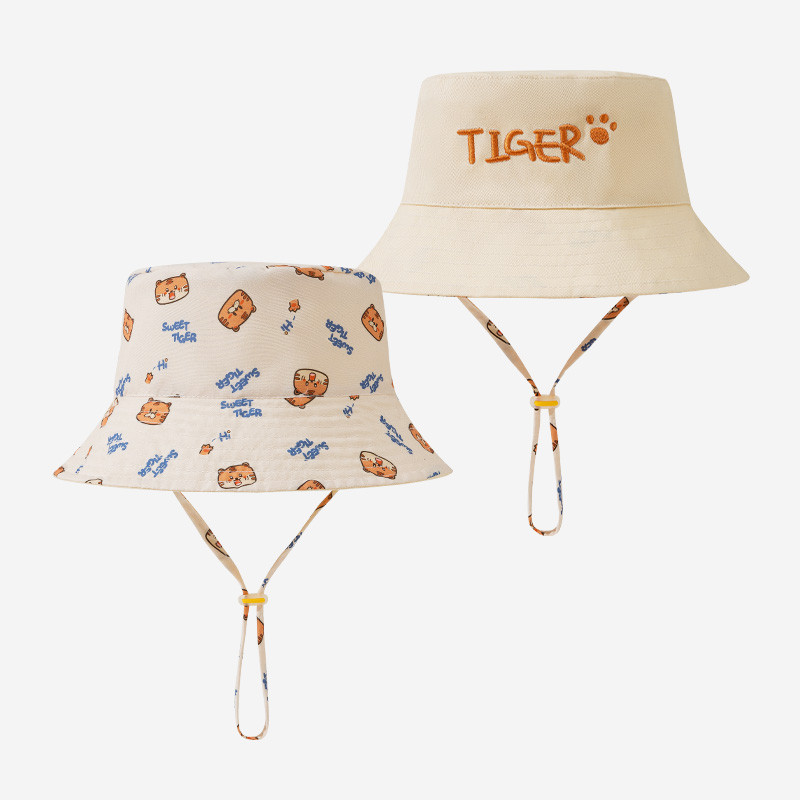 Bucket Hat Cotton - 자수 레터링 베이비 버킷햇 양면 프린트