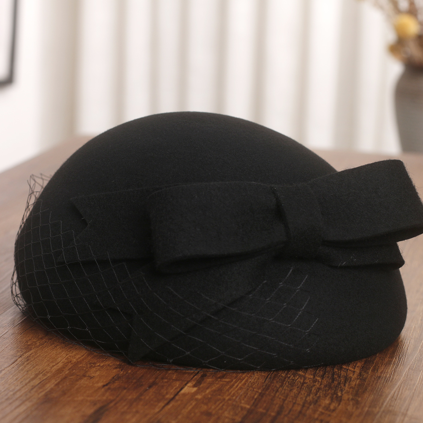 프랑스 우아한 메쉬 보우 울 베레모 여성용 부드럽고 따 - Fedora Hat Wool 리뷰 및 가격