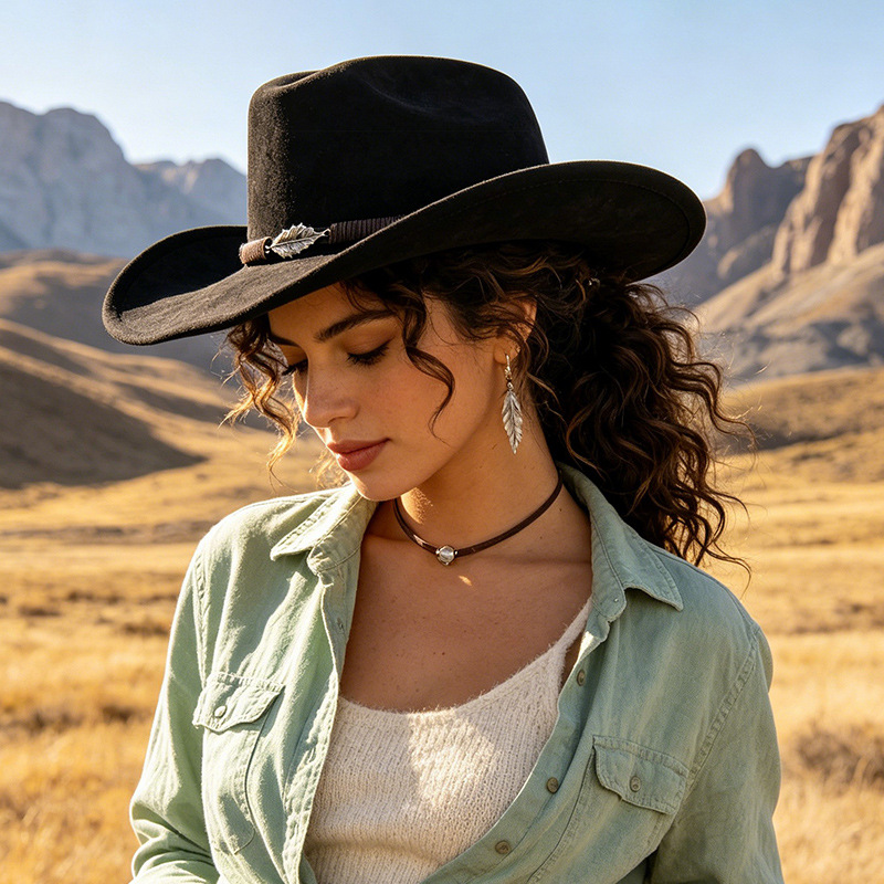 웨스턴 카우보이 스타일 파나마 울 펠트 모자 (여성/남 - Fedora Hat Wool 리뷰 및 가격