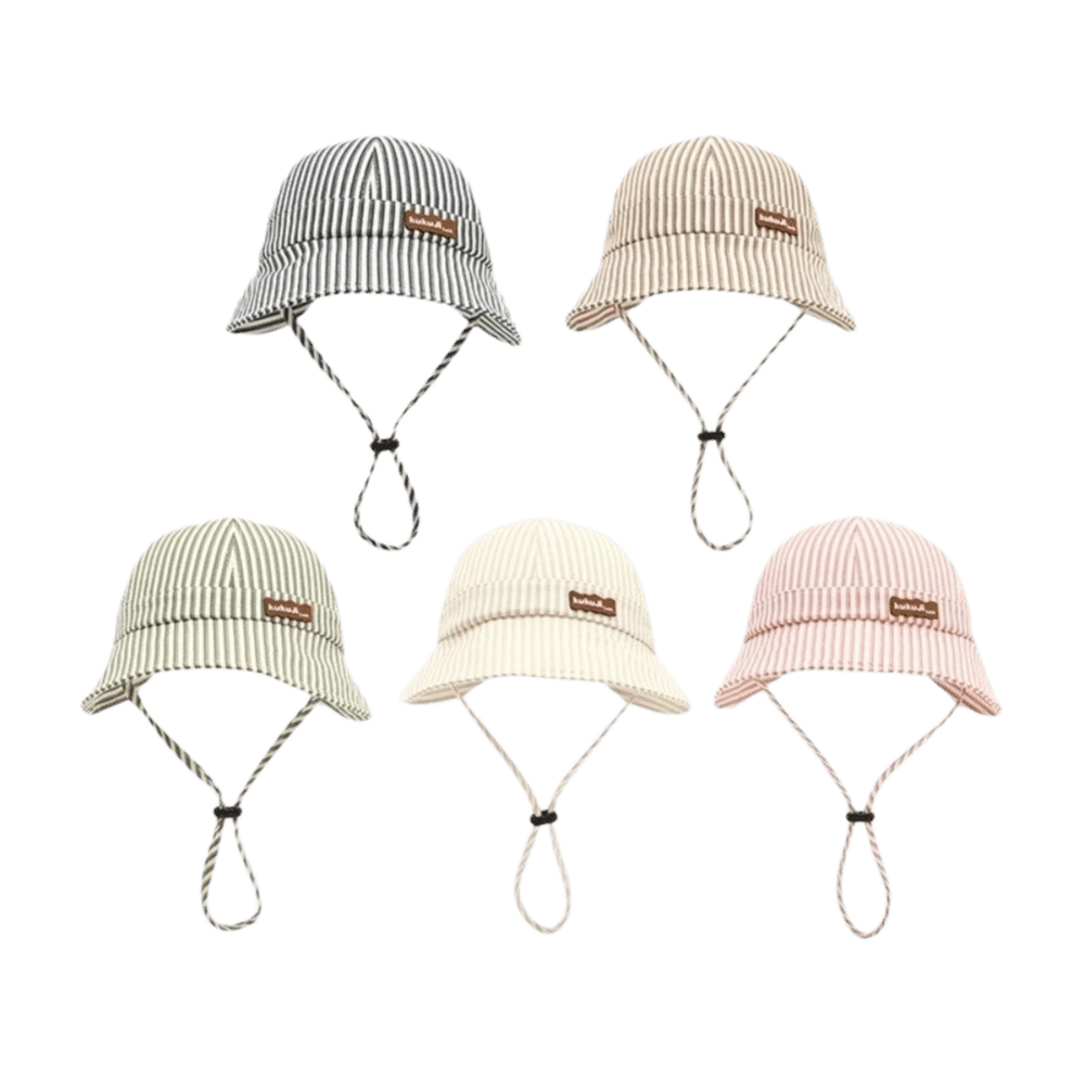 새로운 스트라이프 아기 버킷햇 조절 가능 통기성 좋은  - Bucket Hat Cotton 리뷰 및 가격